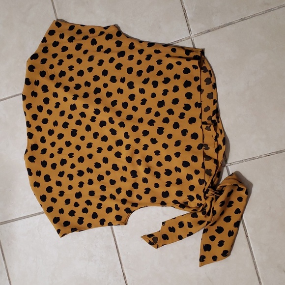 Madewell Sash Tie Cheetah Top- S - Picture 4 of 5